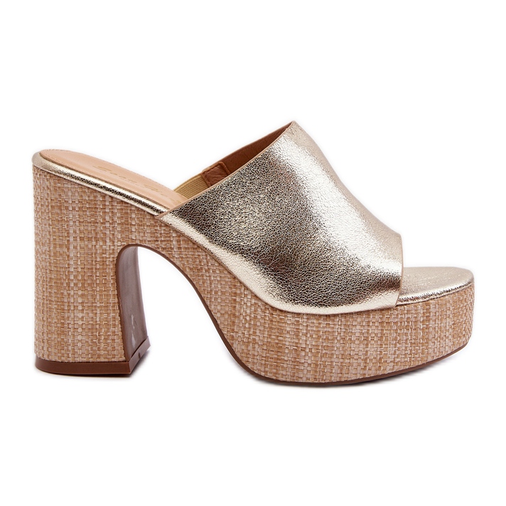 Damsandaler med höga klackar, guld Siobhan gyllene