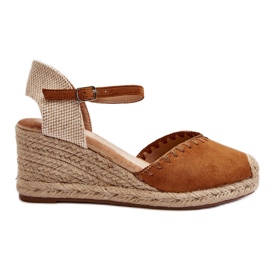Mocka Espadrillesandaler med Camel Raylin-fläta brun
