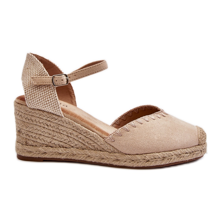 Mocka Espadrillesandaler med flätad beige Raylin