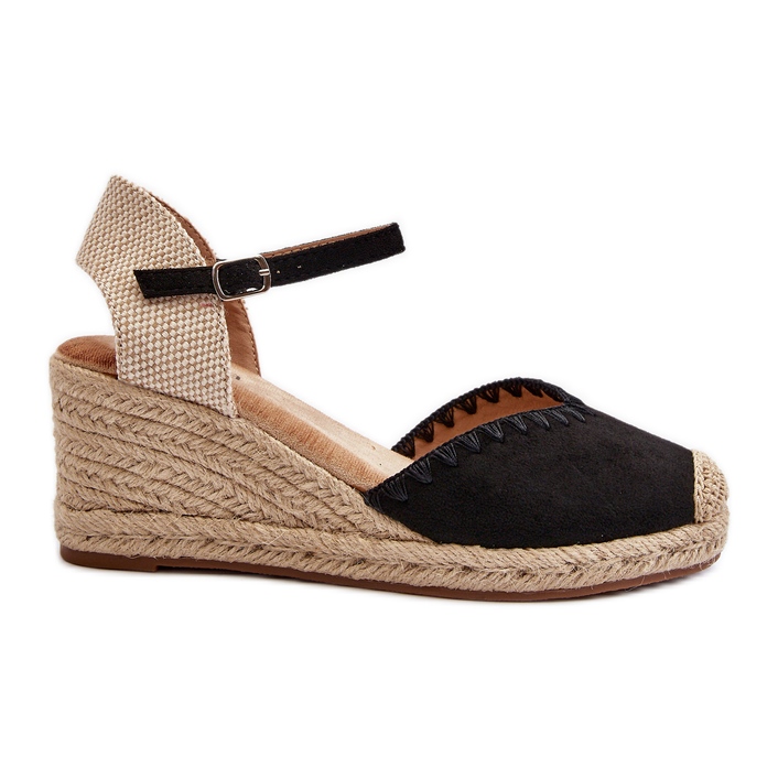 Mocka Espadrillesandaler med fläta, svart Raylin