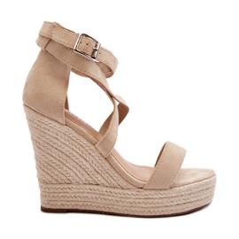 Beige Salthe kilsandaler med fläta