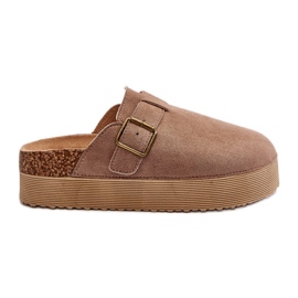 Kvinnors Beige Platform Träskor Flip Flops Jorffia