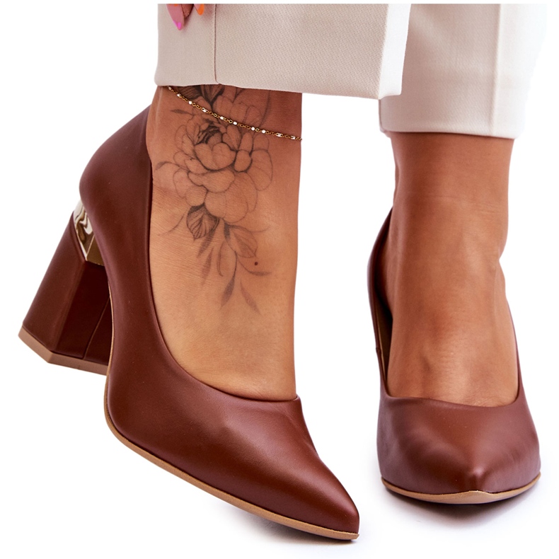 Lewski Shoes Läderpumpar Lewski 3117 Brun