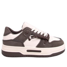 Clavell Coffee sneakers med hög sula brun