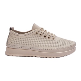 Vinceza Dam Sportskor i läder Sneakers Beige Lalnai