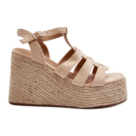 Beige Gnosis kilsandaler med fläta