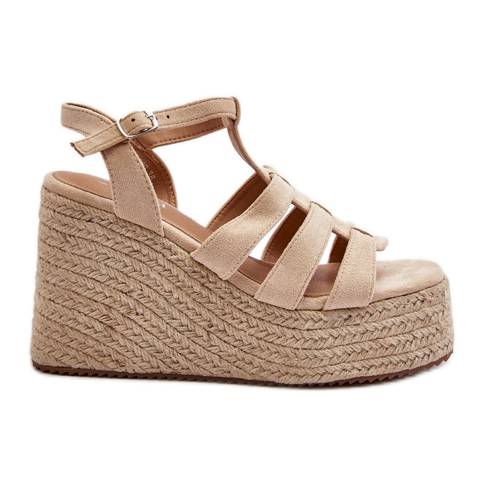 Beige Gnosis kilsandaler med fläta