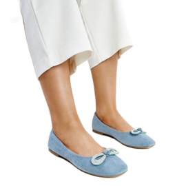 Blå balettlägenheter med rosett av Gaillou