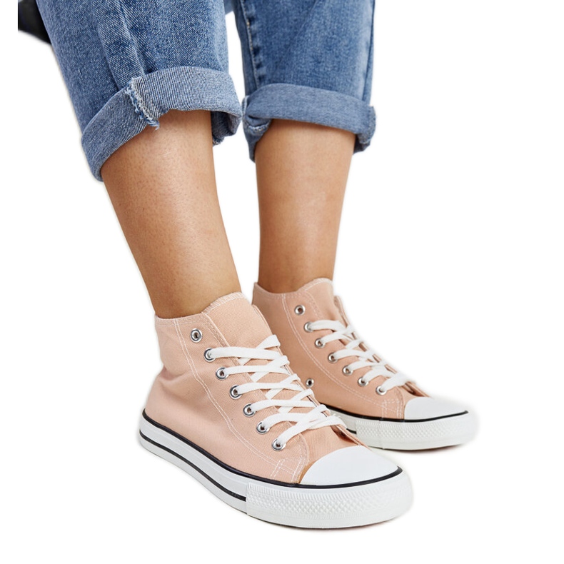 Ljusrosa Eliska high-top sneakers
