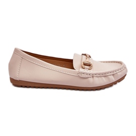 Klassiska Eco Leather Loafers för kvinnor Beige Demese