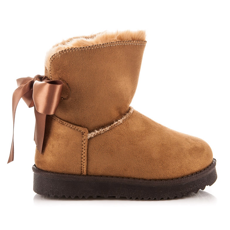 Kylie Barnens Mukluki med båge brun