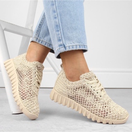 Sportskor i beige spets för kvinnor T.Sokolski 1982