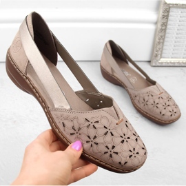 Skinnbekväma sommarskor för damer, beige Rieker 41356-60