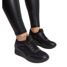 Svarta Hermina wedge sneakers