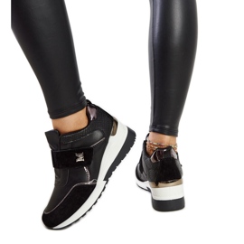 Svarta wedge sneakers med Libuse kardborreknäppning