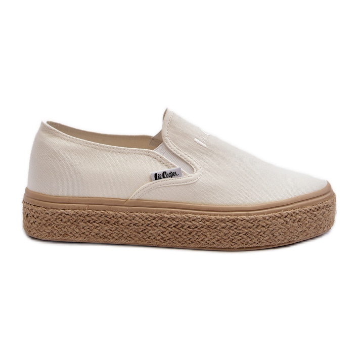 Slip-on sneakers dam med fläta Lee Cooper LCW-24-44-2430 vit