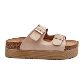 Flip Flops för kvinnor med spännen Beige Lolpey