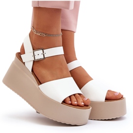 Klädd sandaler för kvinnor Vit Geferia