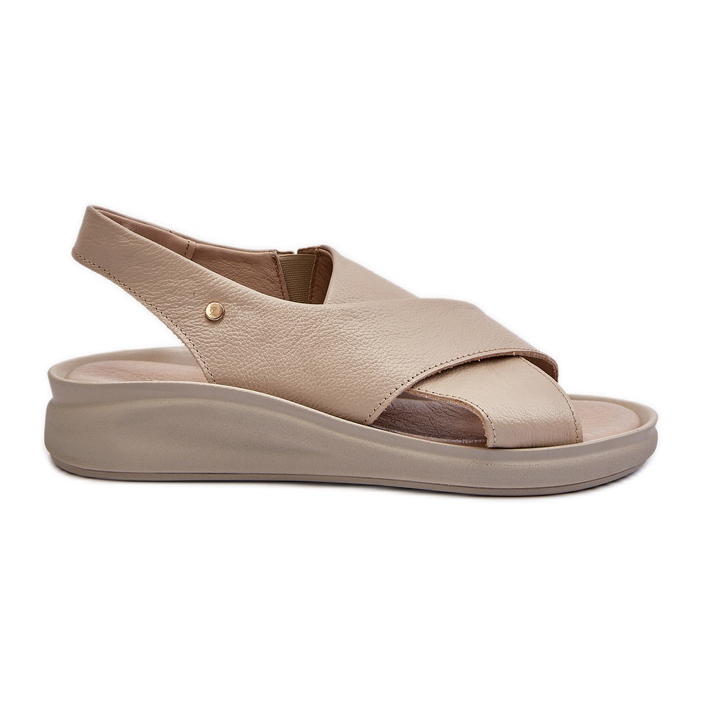 Zazoo 40392 Lädersandaler för kvinnor, beige