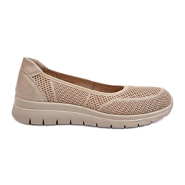 Beige Aviaba Balett Flats På Plattform Och Kil