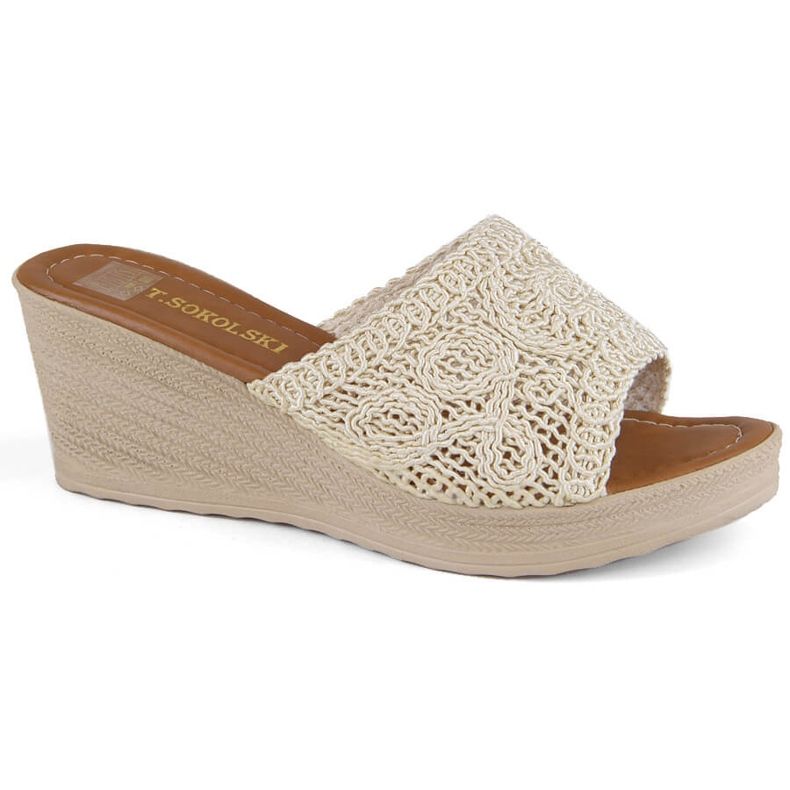 Beige kilasandaler för kvinnor T.Sokolski 321