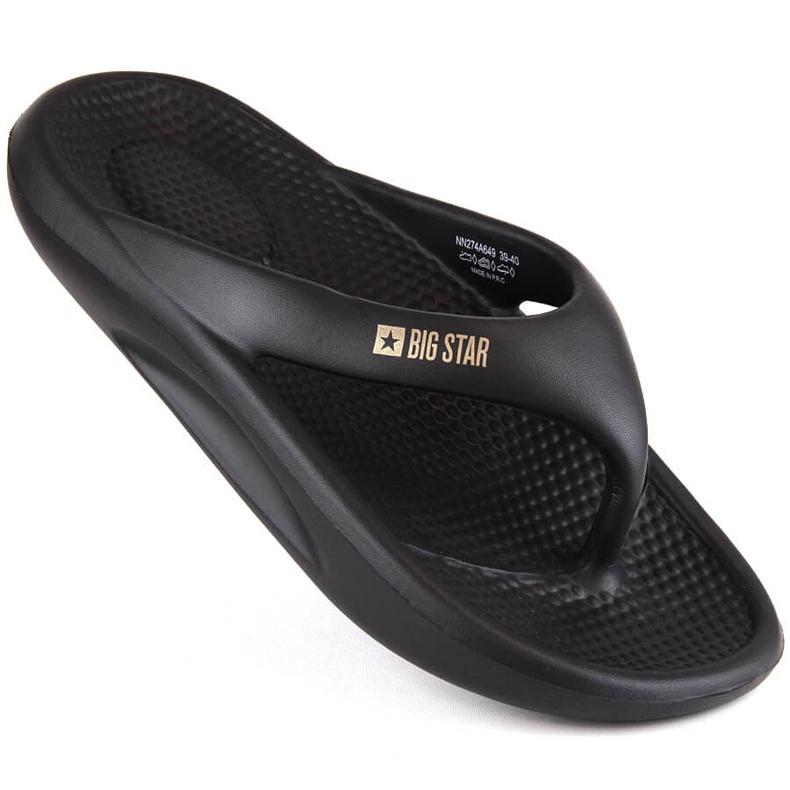 Svarta flipflops för kvinnor Big Star NN274A649