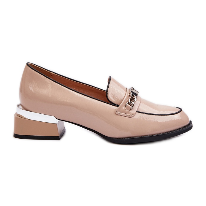 Vinceza Dampatentskor med låg klack Beige Albreide