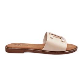 Seastar Beige flip flops för kvinnor med dekoration Ollavia