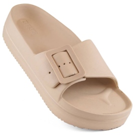 Big Star INT1969 beige plattformsflipflops