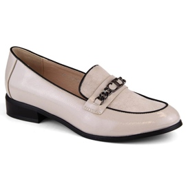 Potocki W WOL220 beige patent lågklackade skor