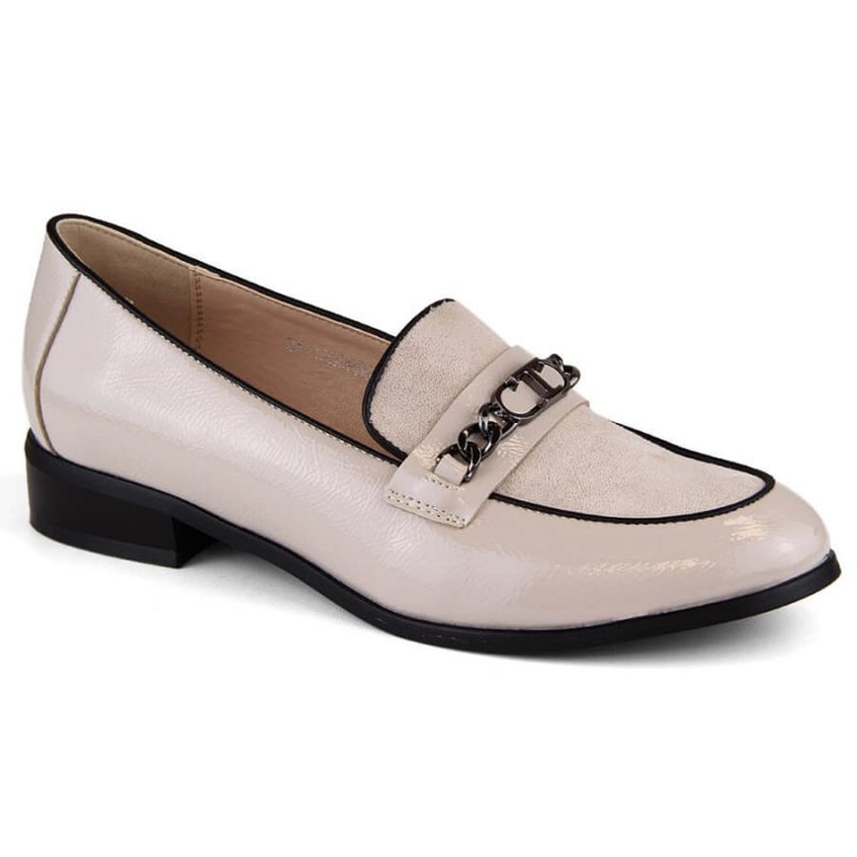 Potocki W WOL220 beige patent lågklackade skor