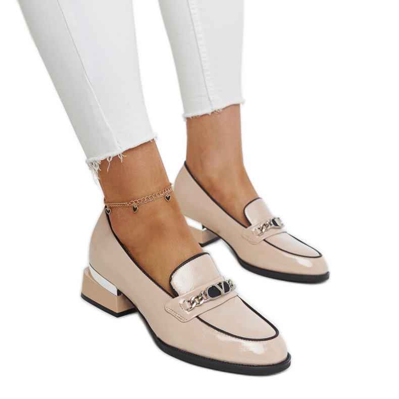 Vinceza pumps i beige läder