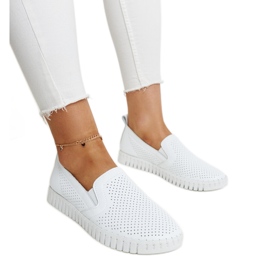 Vita genombrutna läderskor från Vinceza