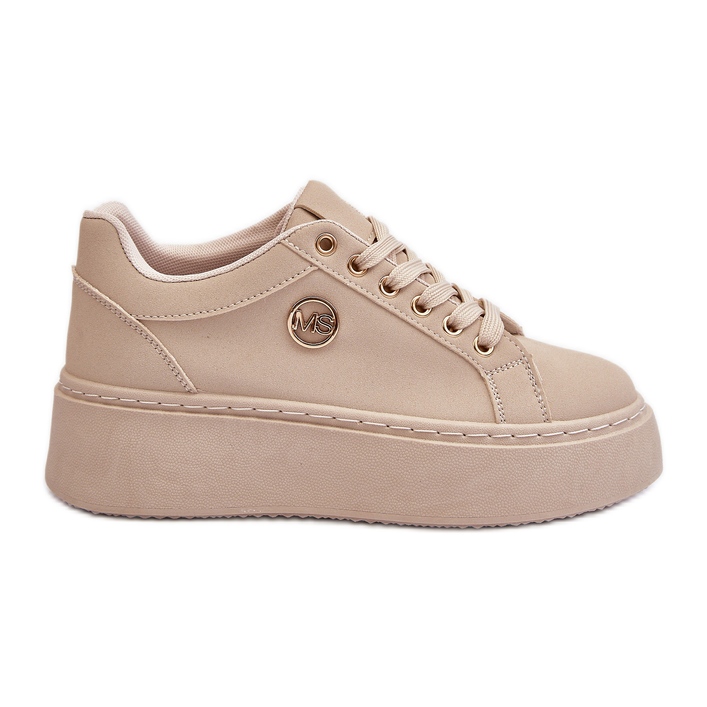Beige Låg Platform Sneakers Dam Telirra