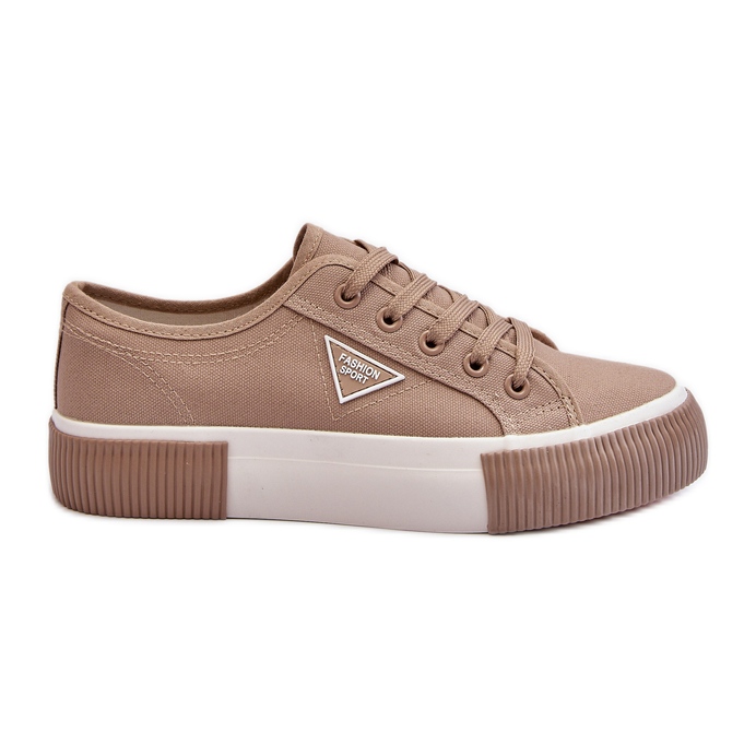 Beige Enalae Låga Sneakers för kvinnor