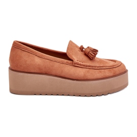 Mockasiner för kvinnor med fransar, orange Mialani