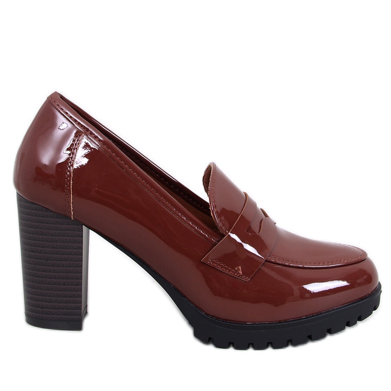 Jeffis Brown loafers med patentklack brun