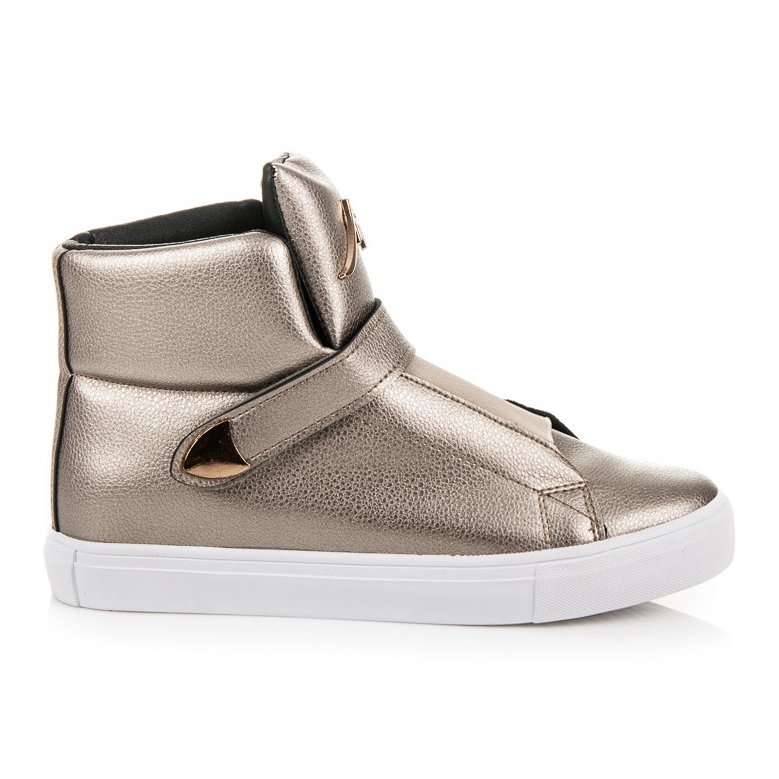 Höga sneakers med kardborreband grå gul mångfärgad