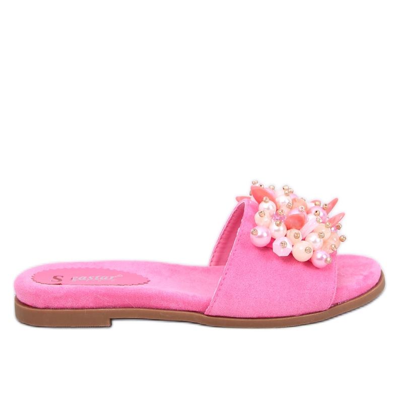 Seastar Lumsen Fuchsia flipflops med färgglada stenar rosa