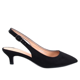 Malloi Svarta låga klackar med öppen klack