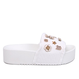 Seastar Tjocksulade flip-flops med en Lancaster White nallebjörn vit