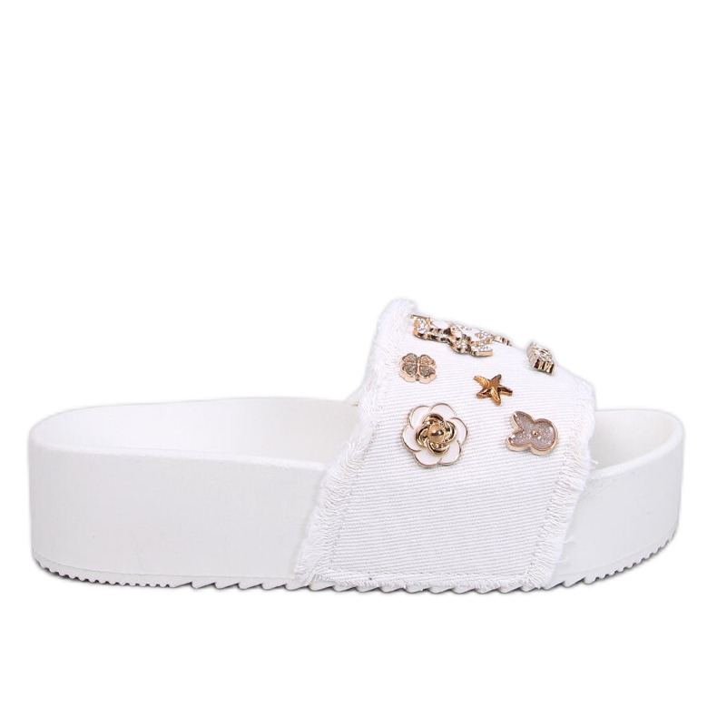Seastar Tjocksulade flip-flops med en Lancaster White nallebjörn vit
