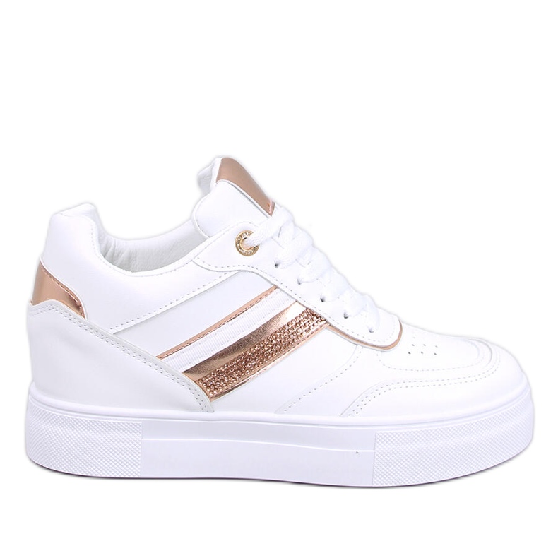 Eyson WHITE/CHAMPAGNE wedge sneakers vit