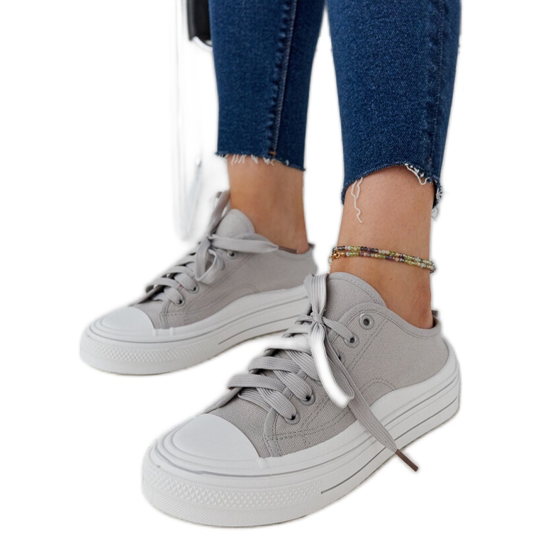 Grå Fiori plattformssneakers