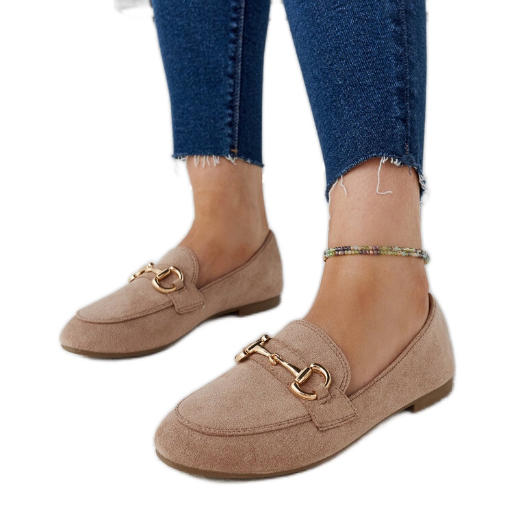 Bruna mockasiner med spänne från Erminia