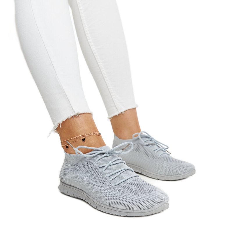 Sneakers i grått Zahira-tyg