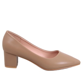 Hantverk Khaki lågklackade pumpar beige