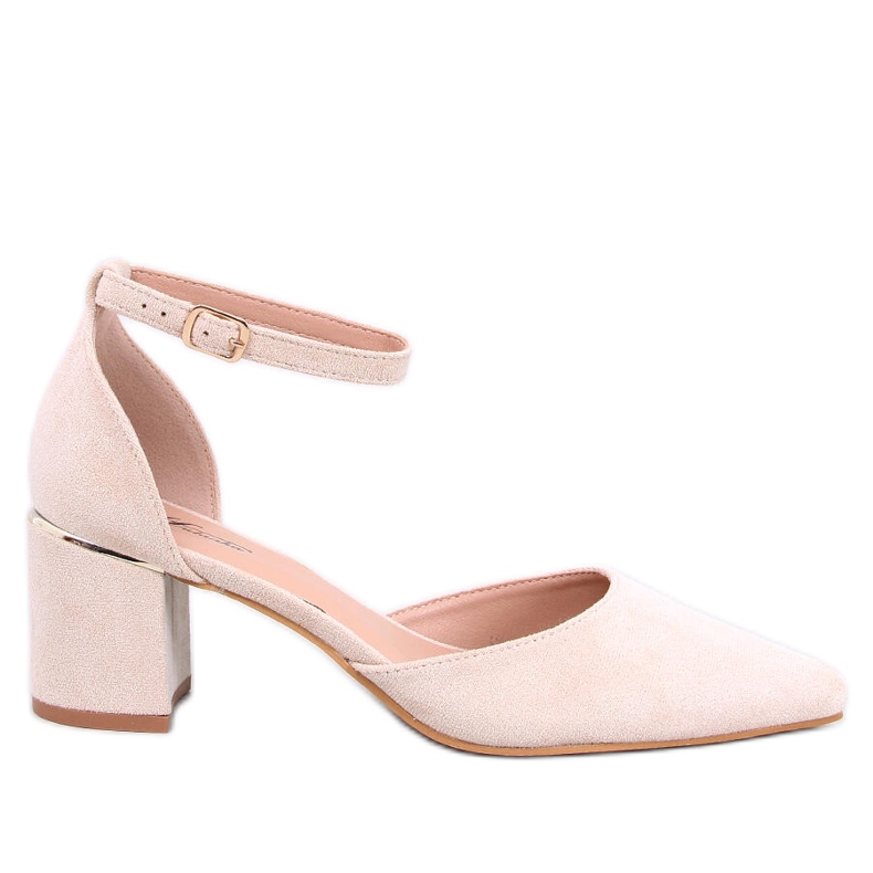 Harroi Beige pumps med ankelband
