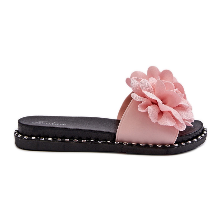 Damflip-flops dekorerade med blommor, Rosa Cellanen