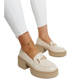 Beige högklackade skor i ekoläder från Vinceza